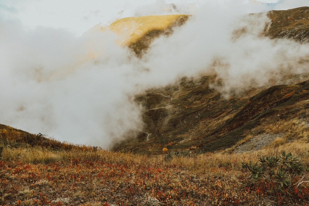 Autumn hiking in the mountains