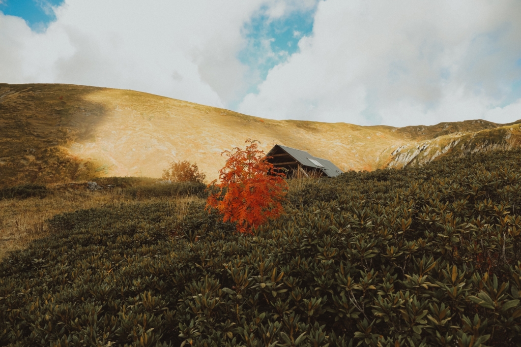 Autumn hiking in the mountains