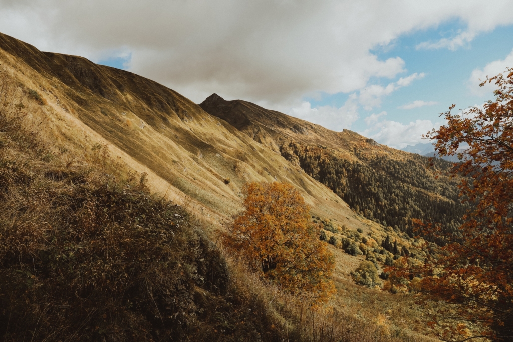 Autumn hiking in the mountains