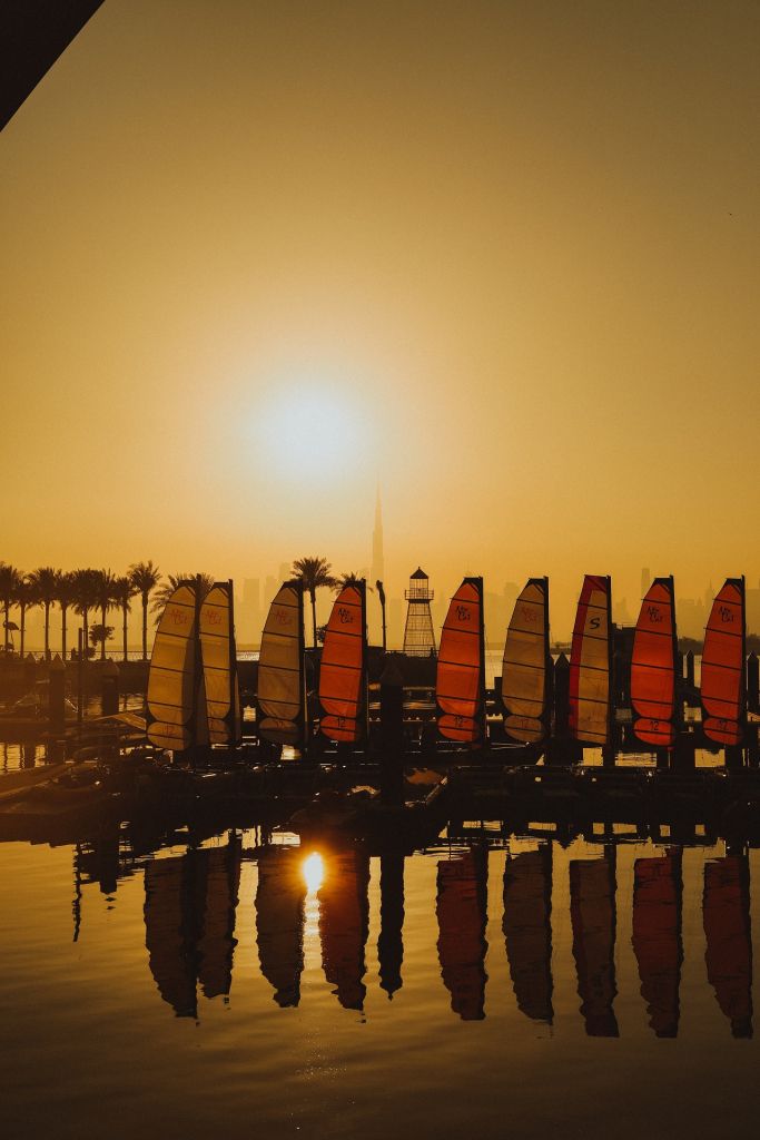 Watch the perfect sunset at Dubai Creek Harbor promenade