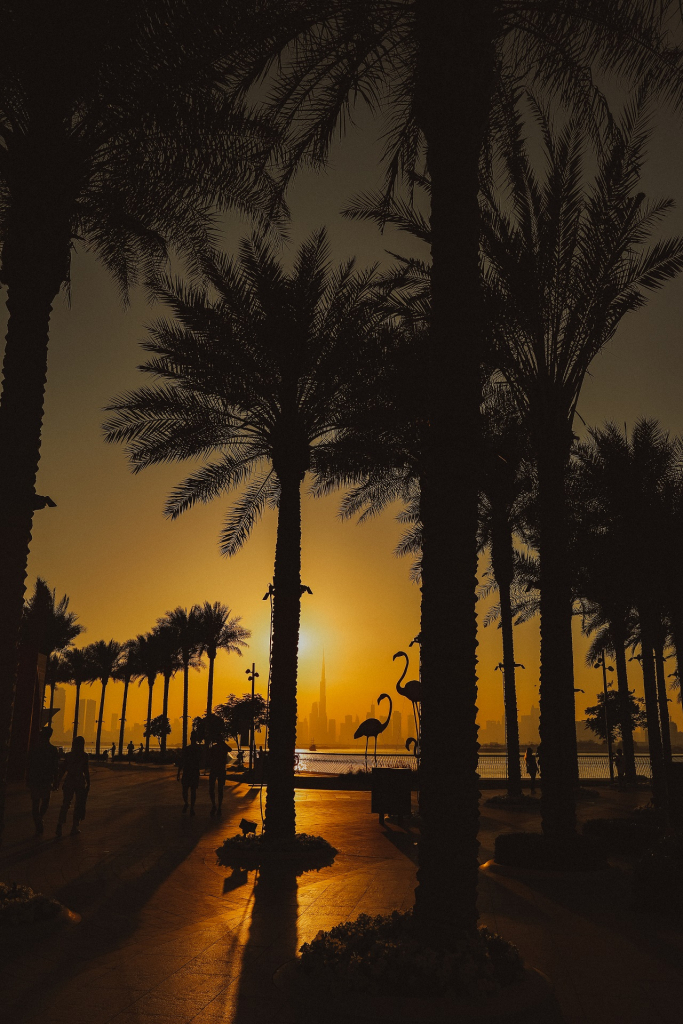 Watch the perfect sunset at Dubai Creek Harbor promenade