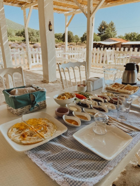 Delicious Turkish breakfast on the roof of Aliya Konak mini-hotel.