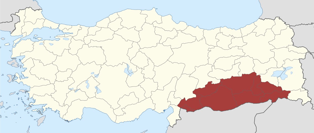 Map of Southeastern Anatolia