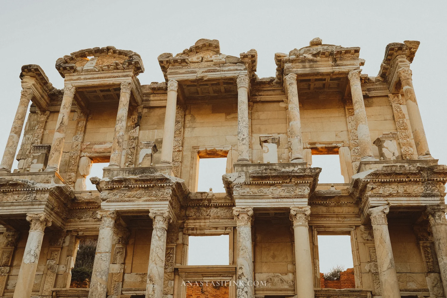Library of Celsus, upper portion showing two tiers of columns