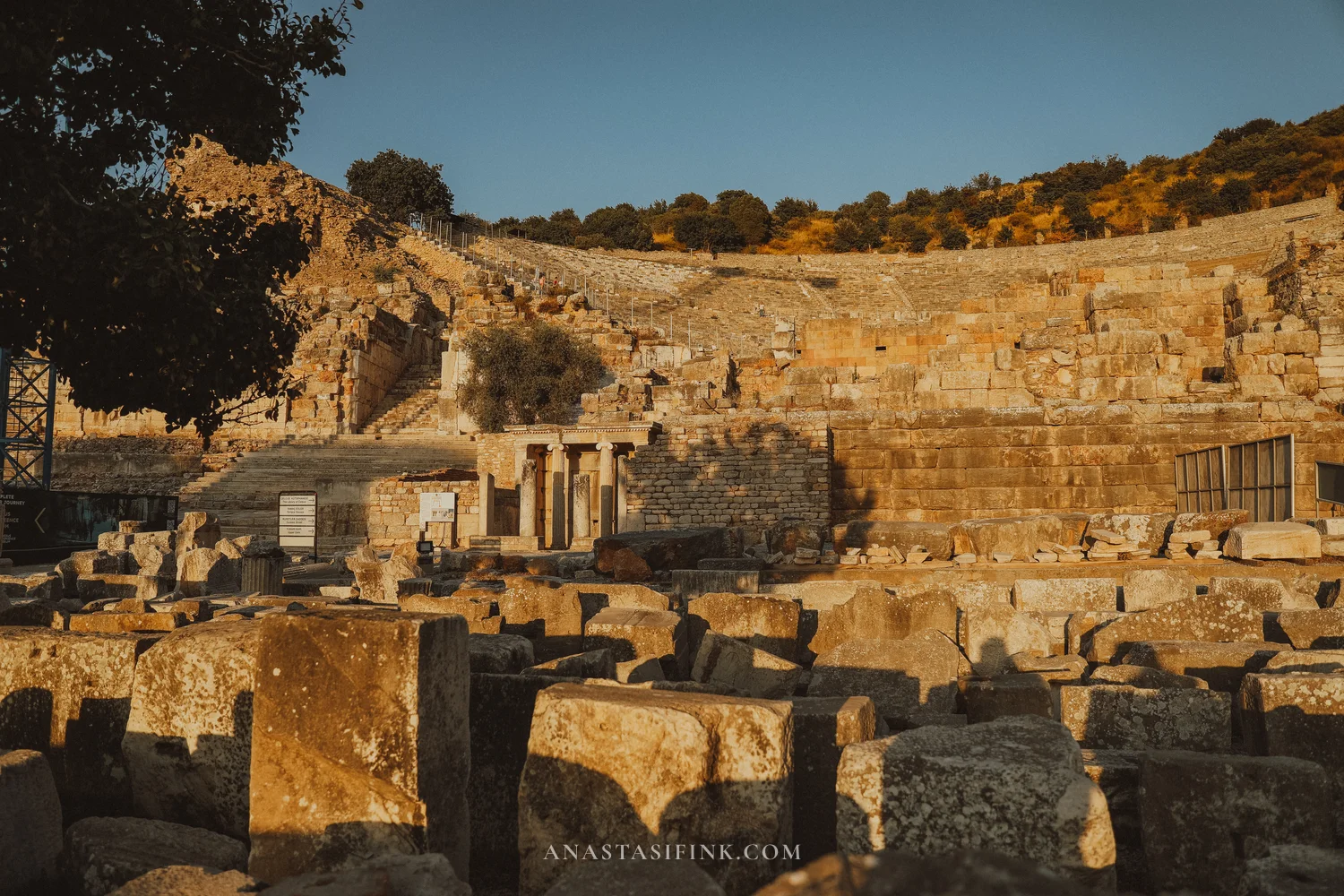 Odeon and small theatre of Ephesus at sunset