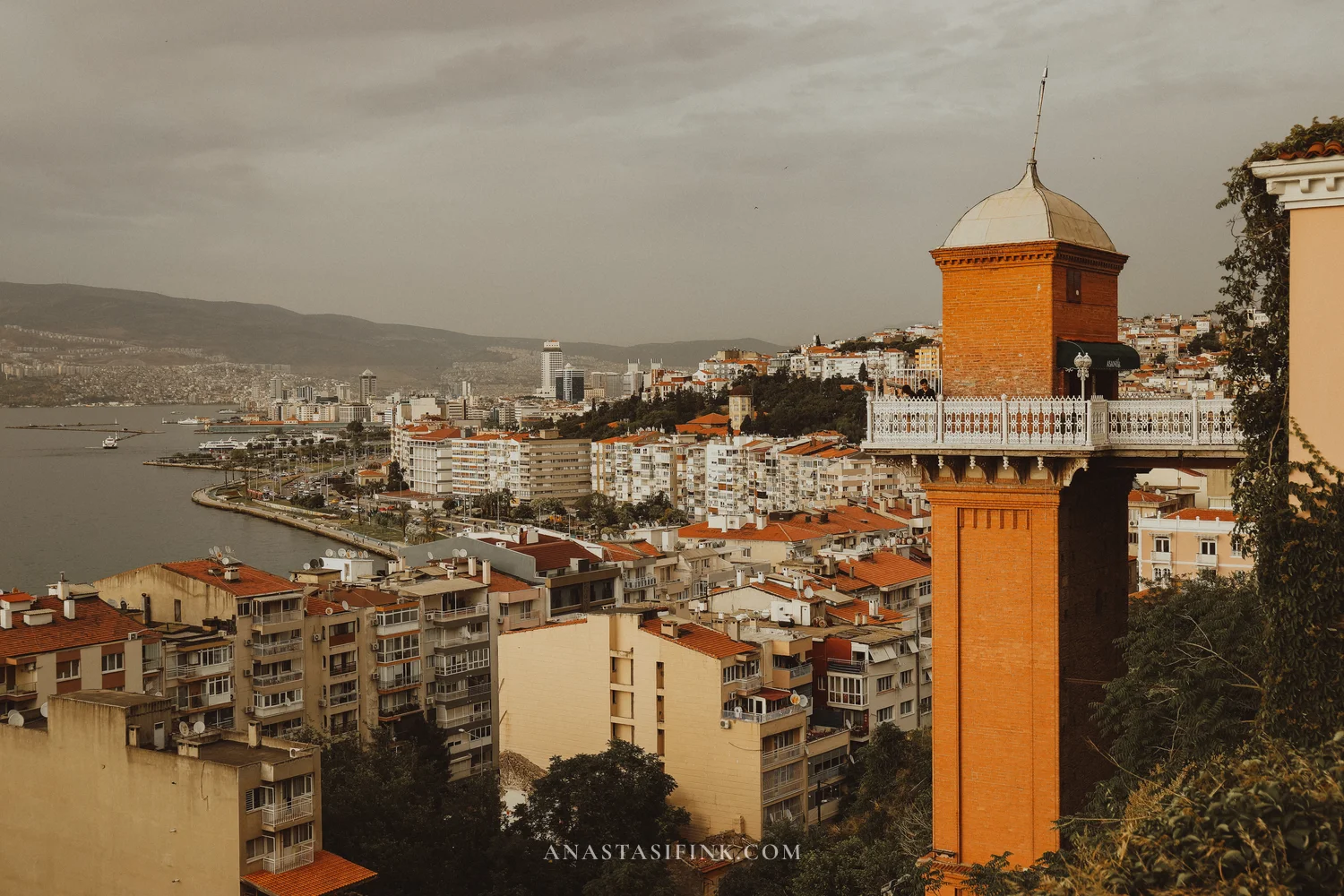 View of the tower and city — one of Izmir's most iconic angles