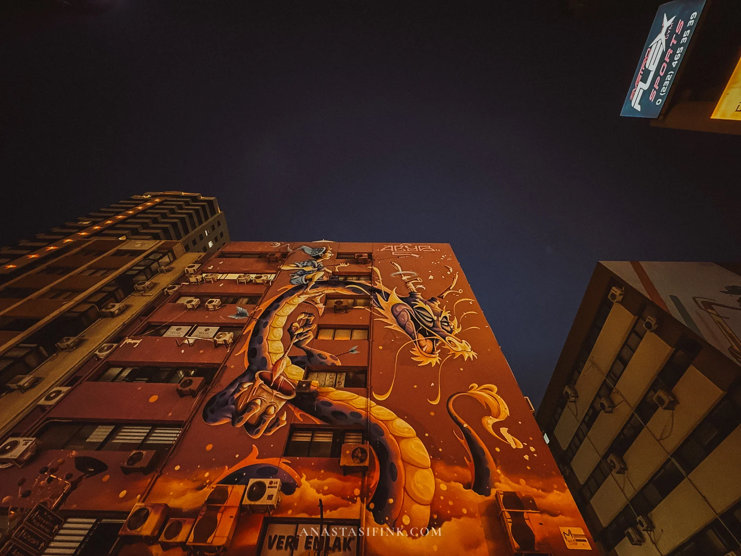 Dragon mural near Çelebi — one of Izmir's most striking street art pieces