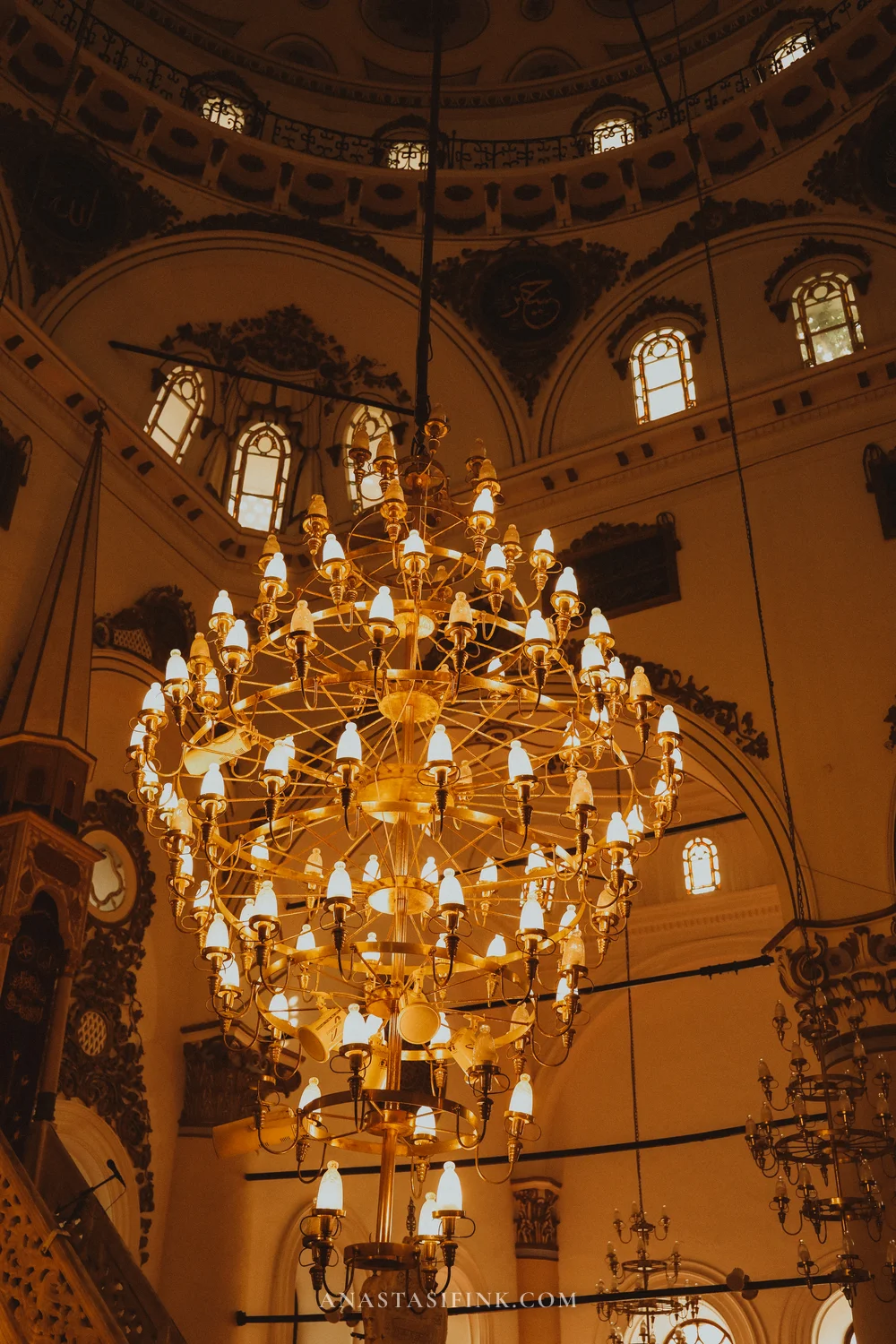 Hisar Mosque chandeliers — huge and stunning in person