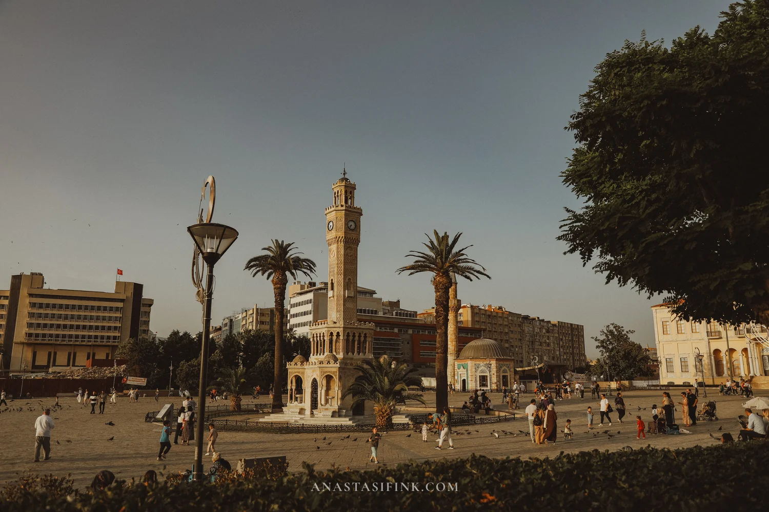 Konak Square — always bustling, where trams, ferries, and pedestrians cross paths