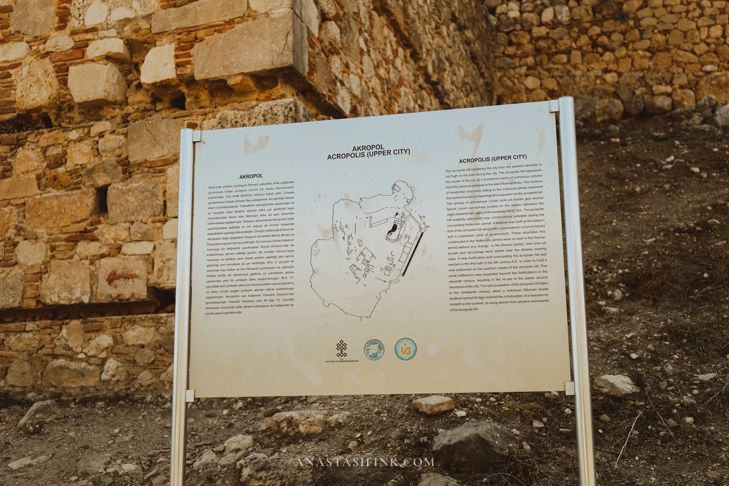 Information board about the Tlos acropolis