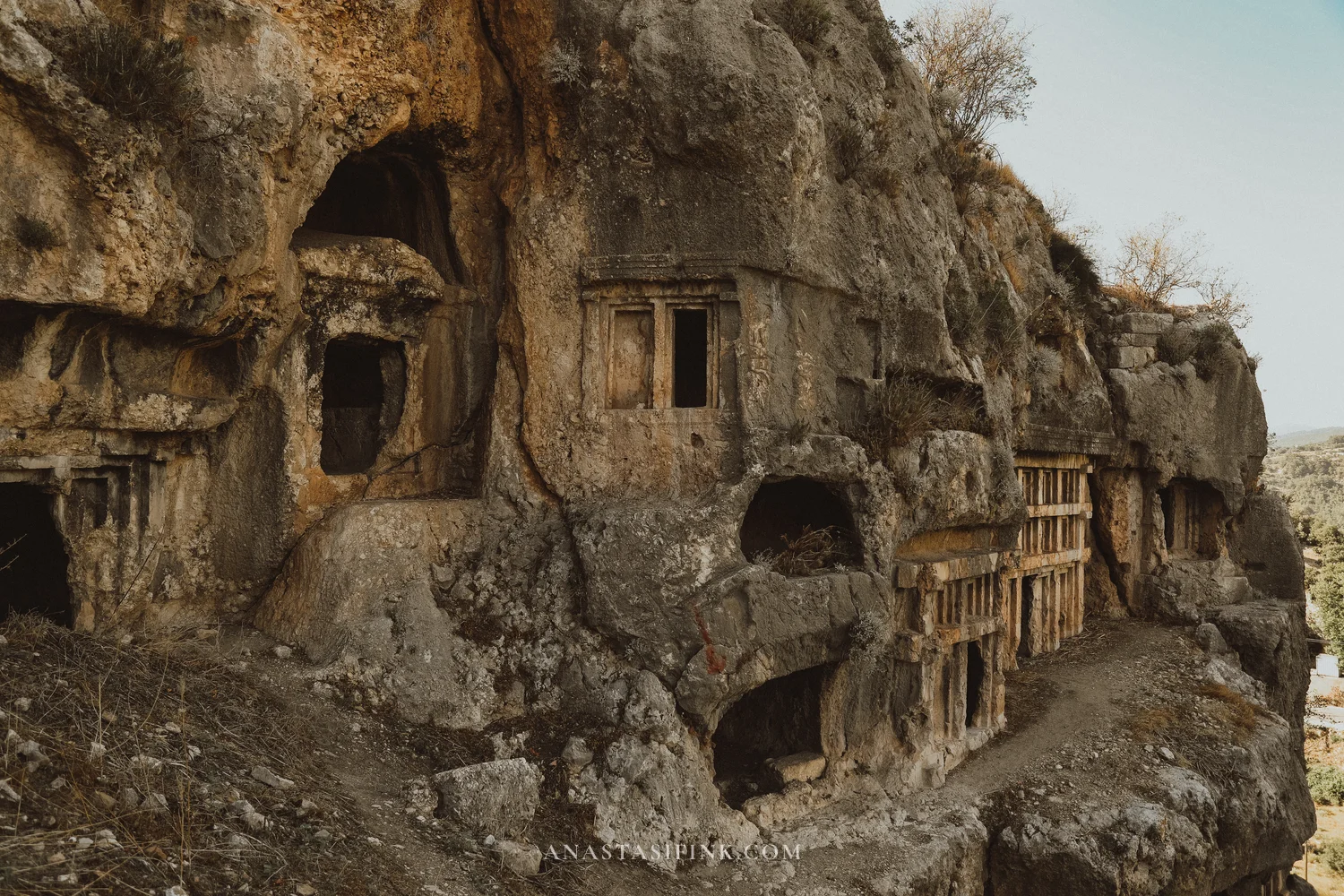 Rock tombs — side view