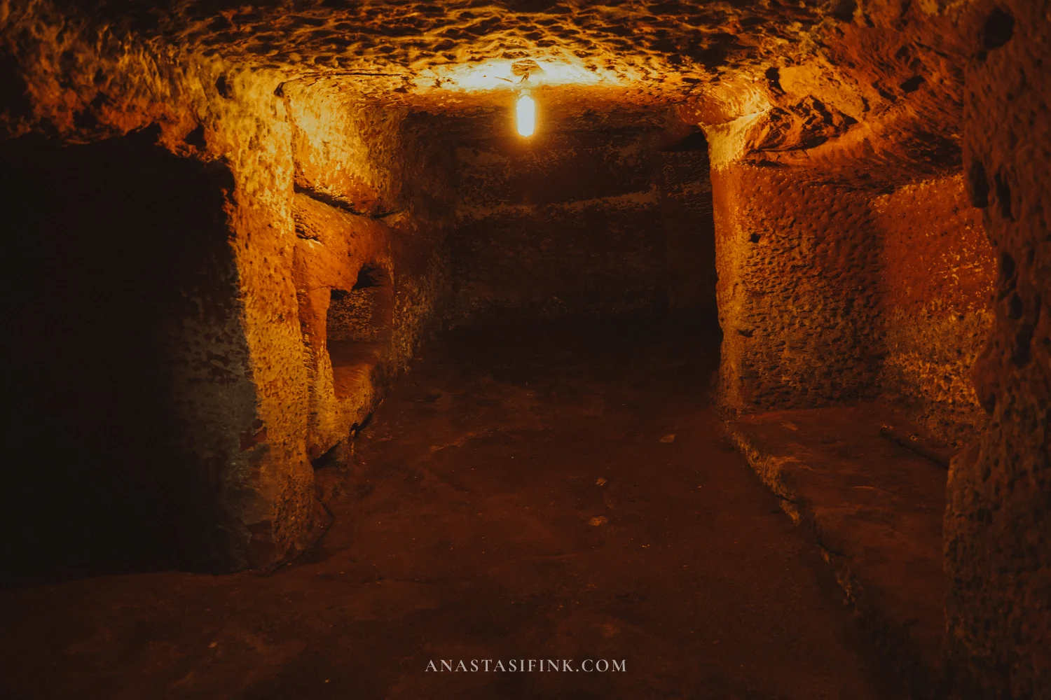 Dim interior of the monk Haitong's cave