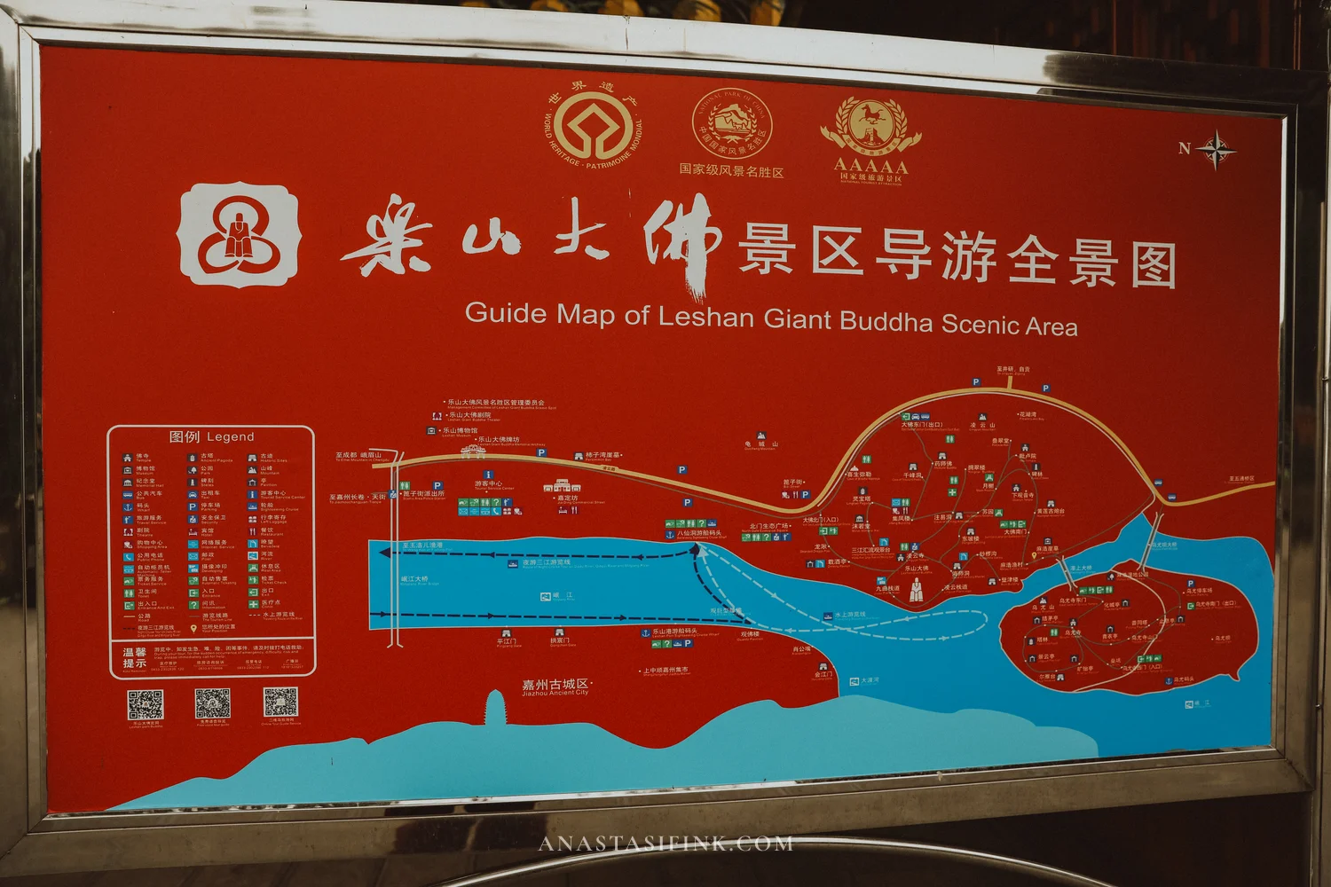 Red route map of the Giant Buddha