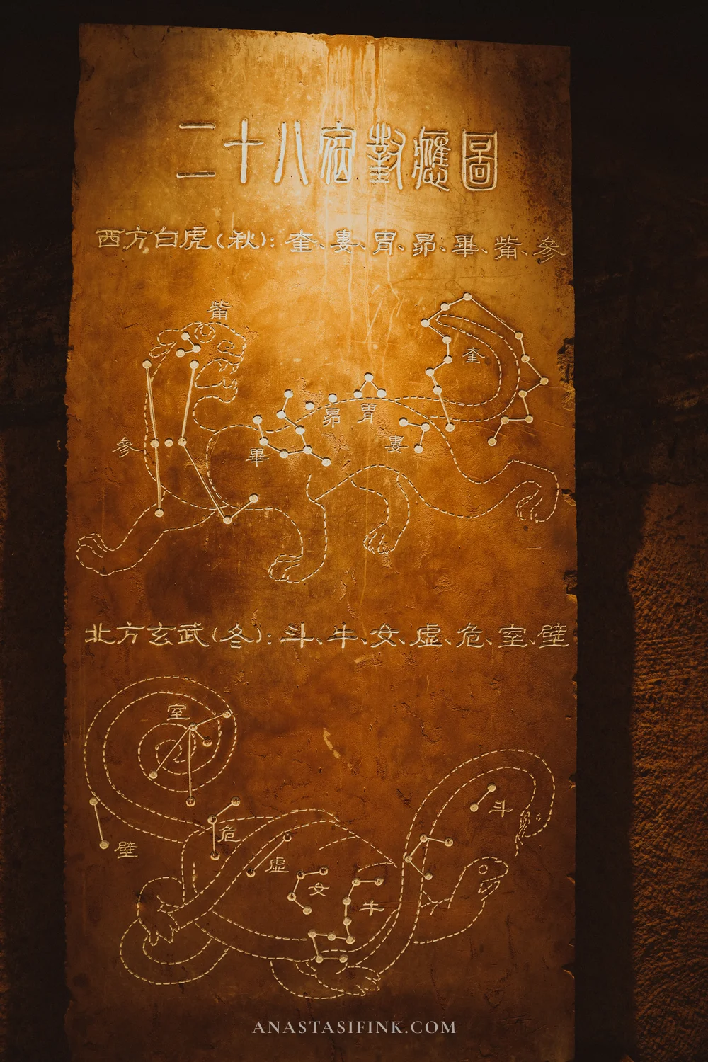 Stele with the White Tiger and Black Tortoise constellations